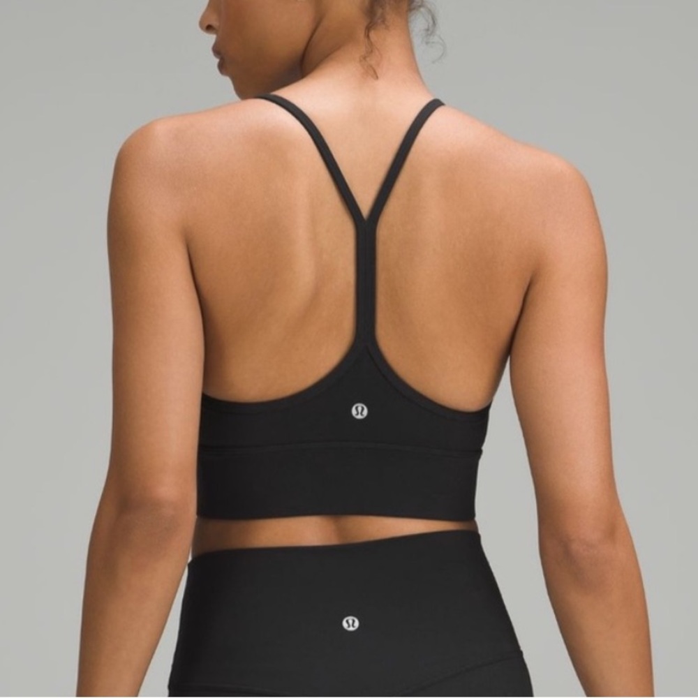 Lululemon Flow Y Longline Bra - size 6 - Black